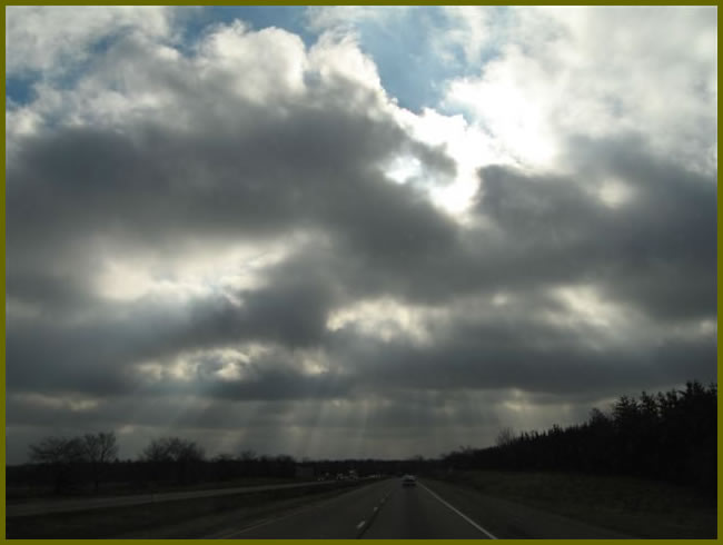 White clouds in a blue sky