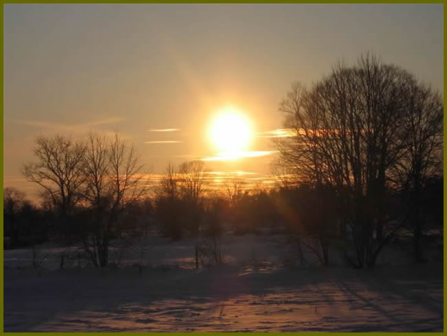 Clouds are red at sunset